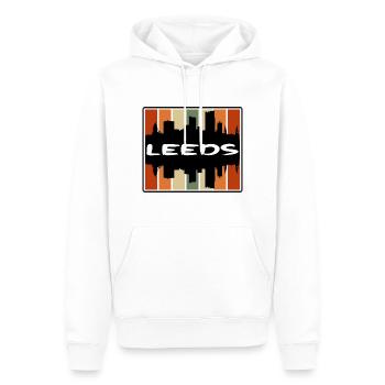 Leeds England Skyline Silhouette Reise Souvenir - Männer Premium Bio Hoodie - Weiß - Vorne - Nico (187cm)