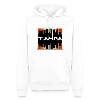 Tampa Floride États-Unis Skyline Silhouette Voyage Souven - Sweat à capuche Premium bio Homme - blanc - Devant - Nico (187cm)