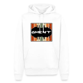 Gand Belgique Skyline Silhouette Souvenir de voyage - Sweat à capuche Premium bio Homme - blanc - Devant - Nico (187cm)