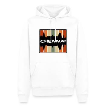Chennai Inde Skyline Silhouette Souvenir de voyage - Sweat à capuche Premium bio Homme - blanc - Devant - Nico (187cm)