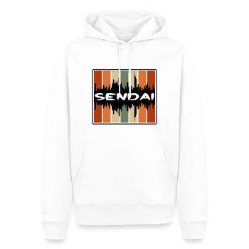 Sendai Japan Skyline Silhouette Reisesouvenir - Männer Premium Bio Hoodie - Weiß - Vorne - Nico (187cm)