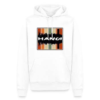 Hanoi Vietnam Skyline Silhouette Souvenir de voyage - Sweat à capuche Premium bio Homme - blanc - Devant - Nico (187cm)