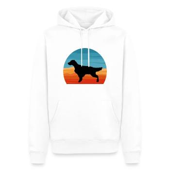 Englisch Setter Hundeliebhaber Silhouette Vintage Sonnenuntergang - Männer Premium Bio Hoodie - Weiß - Vorne - Nico (187cm)