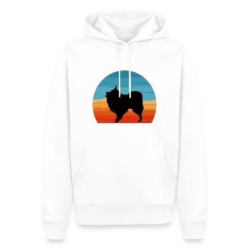 Volpino Italiano Hundeliebhaber Silhouette Retro Sonnenuntergang - Männer Premium Bio Hoodie - Weiß - Vorne - Nico (187cm)