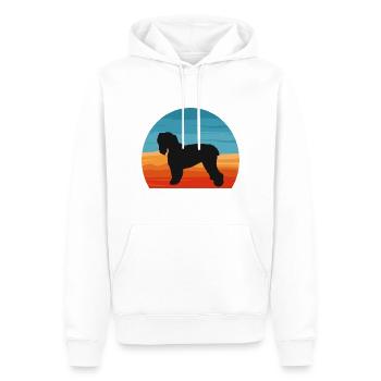 Noir Terrier Russe Chien Silhouette Rétro Coucher de Soleil - Sweat à capuche Premium bio Homme - blanc - Devant - Nico (187cm)