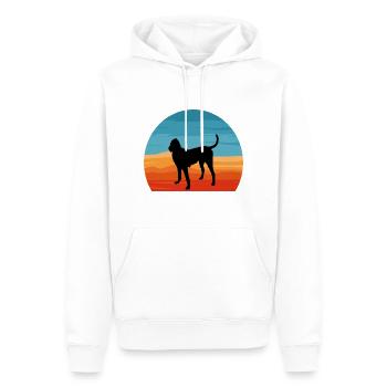 Gascon Saintongeois Dog Silhouette Retro Sunset - Sweat à capuche Premium bio Homme - blanc - Devant - Nico (187cm)