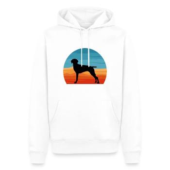 Old Danish Pointer Dog Silhouette Retro Sunset - Men’s Premium Organic Hoodie - white - Front - Nico (187cm)