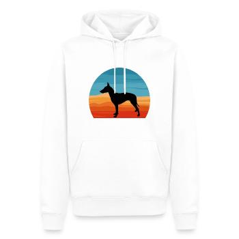 Manchester Terrier Dog Silhouette Rétro Coucher de soleil - Sweat à capuche Premium bio Homme - blanc - Devant - Nico (187cm)