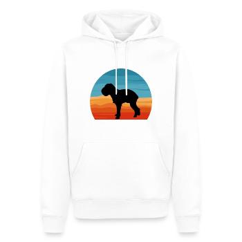 Griffon Bruxellois Hund Silhouette Retro Sonnenuntergang - Männer Premium Bio Hoodie - Weiß - Vorne - Nico (187cm)