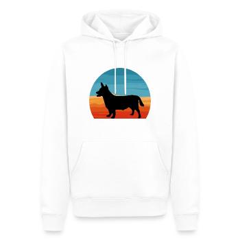 Lancashire Heeler Dog Love Silhouette Retro Sunset - Sweat à capuche Premium bio Homme - blanc - Devant - Nico (187cm)