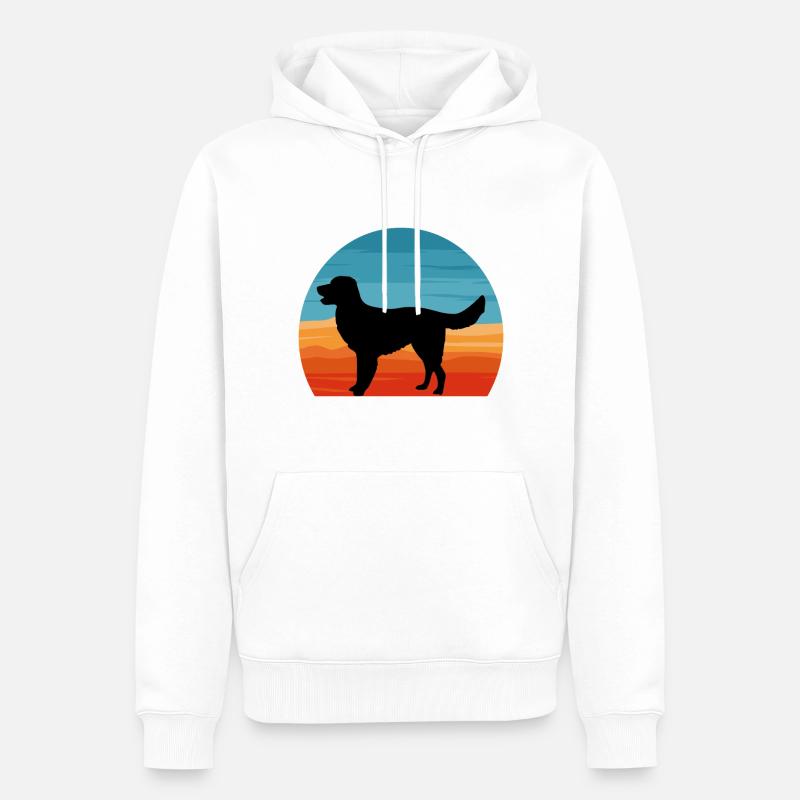 Allemand Pointer Chien Silhouette Rétro - Sweat à capuche Premium bio Homme - blanc