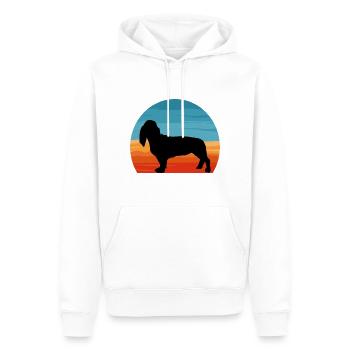 Basset Artesien Normand Hund Silhouette Retro Sun - Männer Premium Bio Hoodie - Weiß - Vorne - Nico (187cm)