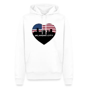 Oklahoma City USA Flagge Skyline Reise Souvenir - Männer Premium Bio Hoodie - Weiß - Vorne - Nico (187cm)