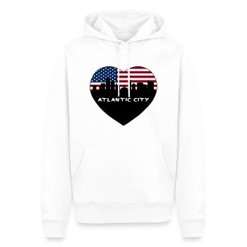 Atlantic City New Jersey États-Unis Flag Skyline Voyage S - Sweat à capuche Premium bio Homme - blanc - Devant - Nico (187cm)