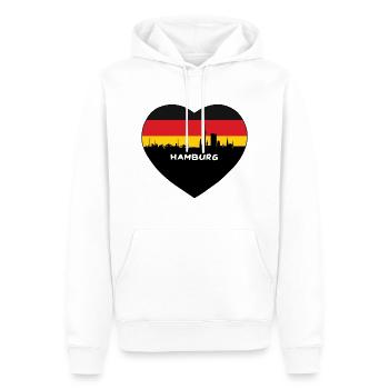 Hamburg Deutschland Flagge Skyline Reise Souvenir - Männer Premium Bio Hoodie - Weiß - Vorne - Nico (187cm)