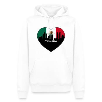 Tijuana Mexique Flag Skyline Souvenir de voyage - Sweat à capuche Premium bio Homme - blanc - Devant - Nico (187cm)