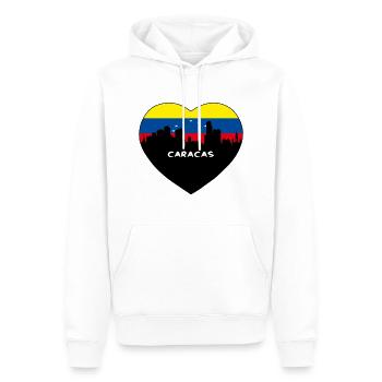Caracas Venezuela Flag Skyline Souvenir de voyage - Sweat à capuche Premium bio Homme - blanc - Devant - Nico (187cm)