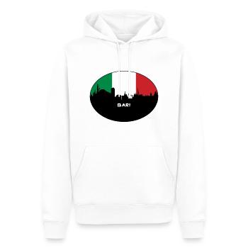 Bari Italie Flag Skyline Souvenir de voyage - Sweat à capuche Premium bio Homme - blanc - Devant - Nico (187cm)
