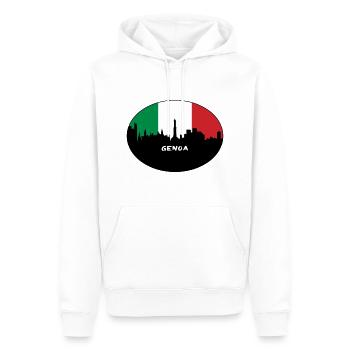 Gênes Italie Flag Skyline Souvenir de voyage - Sweat à capuche Premium bio Homme - blanc - Devant - Nico (187cm)