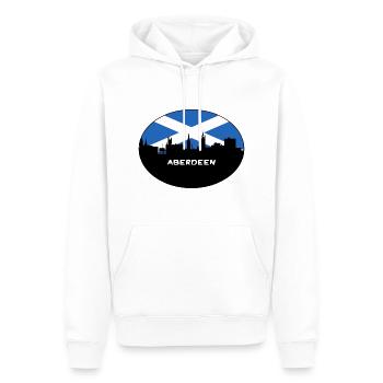 Aberdeen Scotland Flag Skyline Souvenir de voyage - Sweat à capuche Premium bio Homme - blanc - Devant - Nico (187cm)
