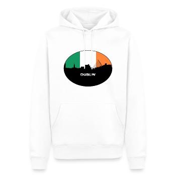 Dublin Irlande Flag Skyline Souvenir de voyage - Sweat à capuche Premium bio Homme - blanc - Devant - Nico (187cm)