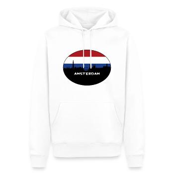 Amsterdam Niederlande Flagge Skyline Silhouette Trav - Männer Premium Bio Hoodie - Weiß - Vorne - Nico (187cm)