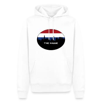 La Haye Pays-Bas Drapeau Skyline Silhouette Trav - Sweat à capuche Premium bio Homme - blanc - Devant - Nico (187cm)