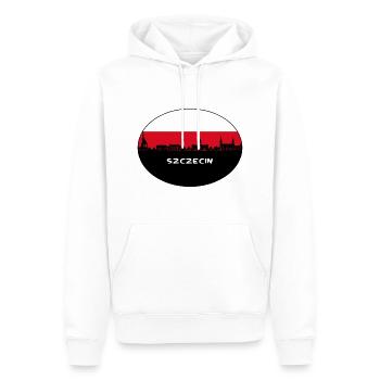 Szczecin Pologne Drapeau Skyline Silhouette Travel - Sweat à capuche Premium bio Homme - blanc - Devant - Nico (187cm)