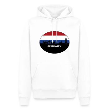 Groningen Niederlande Flagge Skyline Silhouette Trav - Männer Premium Bio Hoodie - Weiß - Vorne - Nico (187cm)