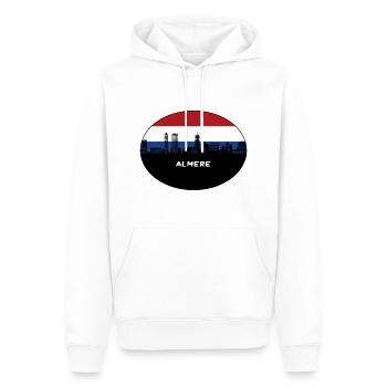 Almere Netherlands Flag Skyline Silhouette Travel - Men’s Premium Organic Hoodie - white - Front - Nico (187cm)