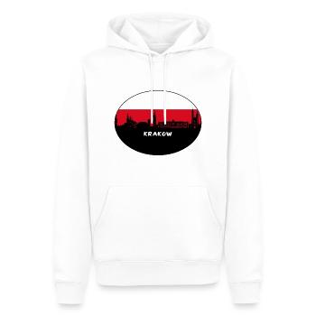 Krakau Polen Flagge Skyline Silhouette Reisen - Männer Premium Bio Hoodie - Weiß - Vorne - Nico (187cm)
