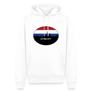 Utrecht Niederlande Flagge Skyline Silhouette Reisen - Männer Premium Bio Hoodie - Weiß - Vorne - Nico (187cm)