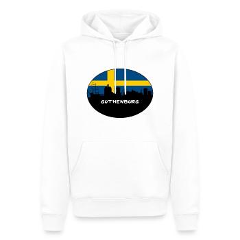 Göteborg Schweden Flagge Skyline Silhouette Reisen - Männer Premium Bio Hoodie - Weiß - Vorne - Nico (187cm)