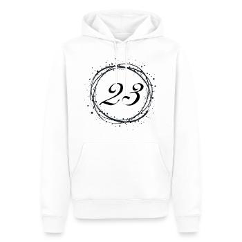 23 - Männer Premium Bio Hoodie - Weiß - Vorne - Nico (187cm)