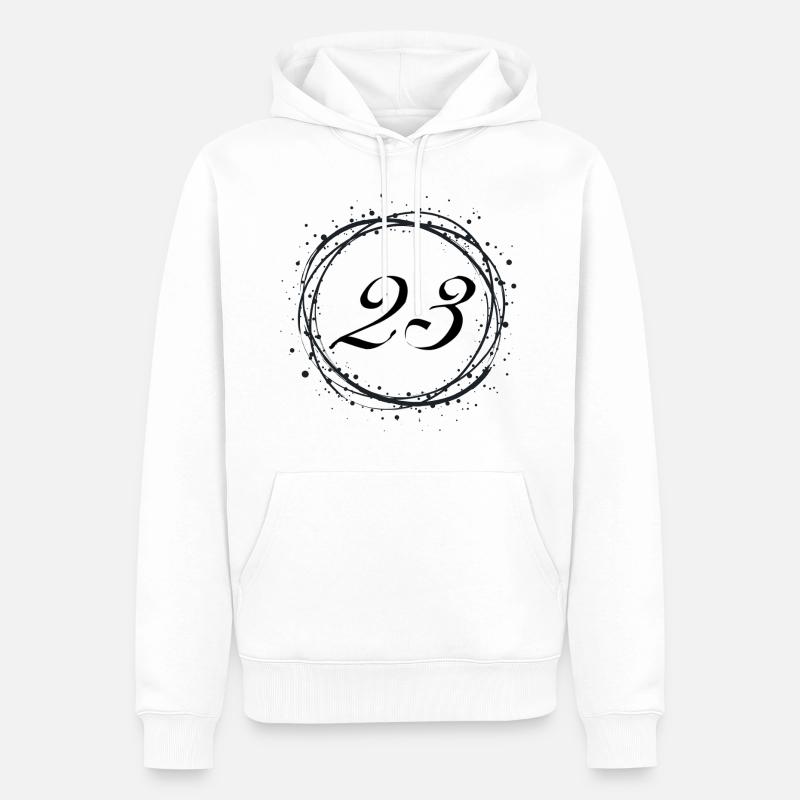 23 - Männer Premium Bio Hoodie - Weiß
