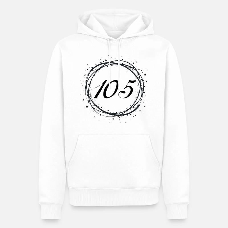 105 - Sweat à capuche Premium bio Homme - blanc