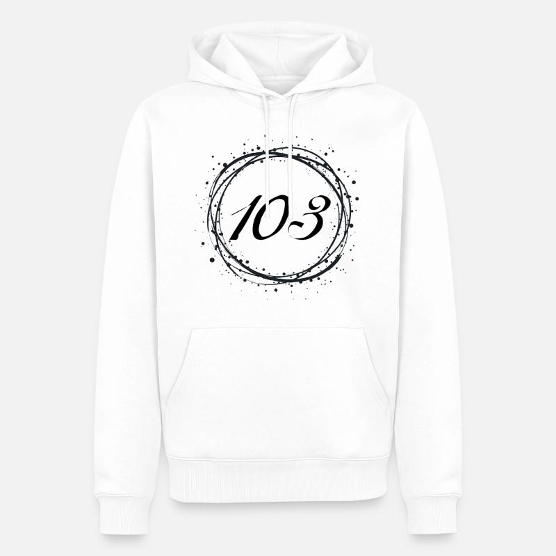 103 - Sweat à capuche Premium bio Homme - blanc