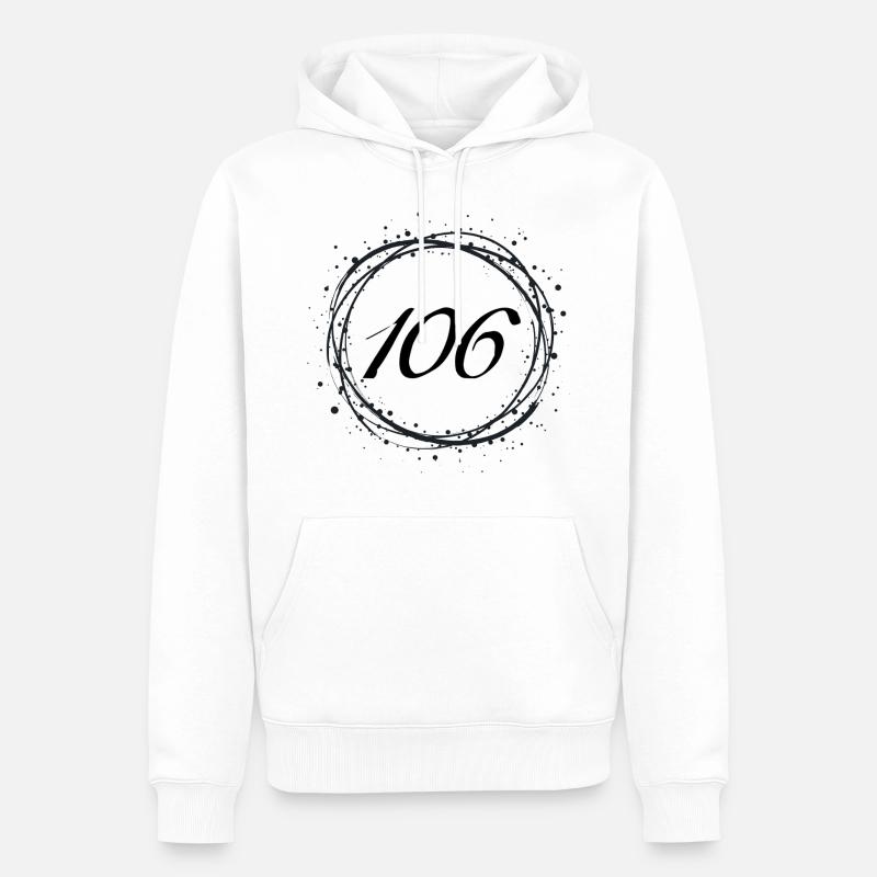 106 - Sweat à capuche Premium bio Homme - blanc