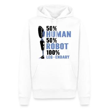 Artificial leg design for leg prostheses - Men’s Premium Organic Hoodie - white - Front - Nico (187cm)