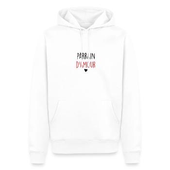 parrain2 - Sweat à capuche Premium bio Homme - blanc - Devant - Nico (187cm)
