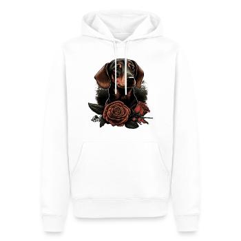 Art teckel - Sweat à capuche Premium bio Homme - blanc - Devant - Nico (187cm)