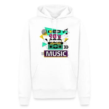 I Love 90s 90er Jahre Musik Ghettoblaster Party - Männer Premium Bio Hoodie - Weiß - Vorne - Nico (187cm)