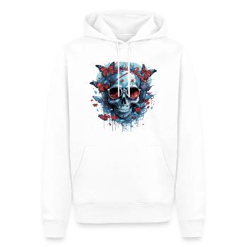 Drôle de zombie papillon - Sweat à capuche Premium bio Homme - blanc - Devant - Nico (187cm)
