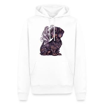 Art teckel - Sweat à capuche Premium bio Homme - blanc - Devant - Nico (187cm)