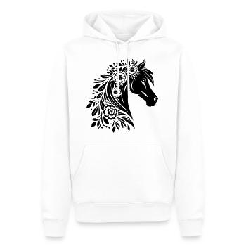 Fleurs de tête de cheval - Sweat à capuche Premium bio Homme - blanc - Devant - Nico (187cm)