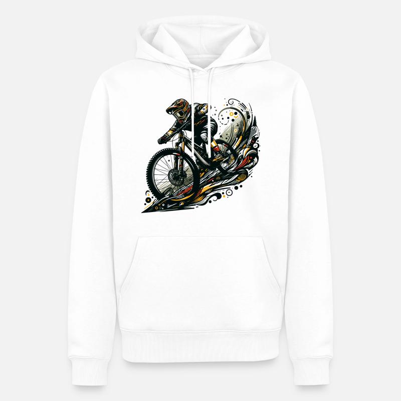 VTT VTT Descente Cadeau - Sweat à capuche Premium bio Homme - blanc