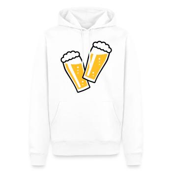 2 Biergläser Stoßen An (Bier / Willibecher / 2C) - Männer Premium Bio Hoodie - Weiß - Vorne - Nico (187cm)