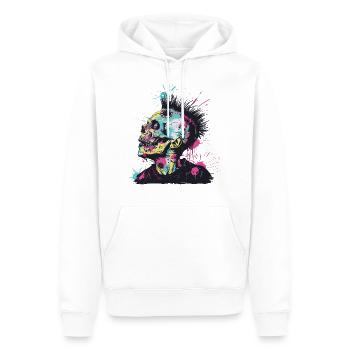 Horreur Punk Zombie Mohawk - Sweat à capuche Premium bio Homme - blanc - Devant - Nico (187cm)