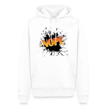 Nope - Männer Premium Bio Hoodie - Weiß - Vorne - Nico (187cm)