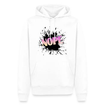 Nope - Männer Premium Bio Hoodie - Weiß - Vorne - Nico (187cm)